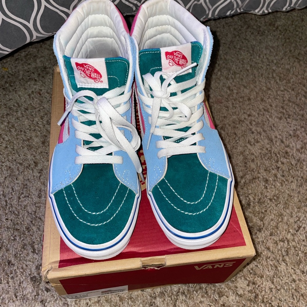 Sk8 hi suede/canvas womens vans
